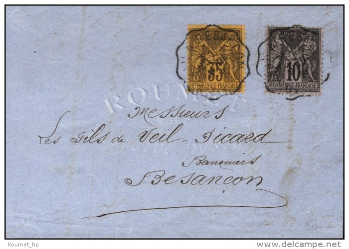 Càd CONV. MORTEAU A BESANCON / N° 89 + N° 93 Sur Lettre 3 Ports. 1886. - TB. - 1876-1878 Sage (Typ I)