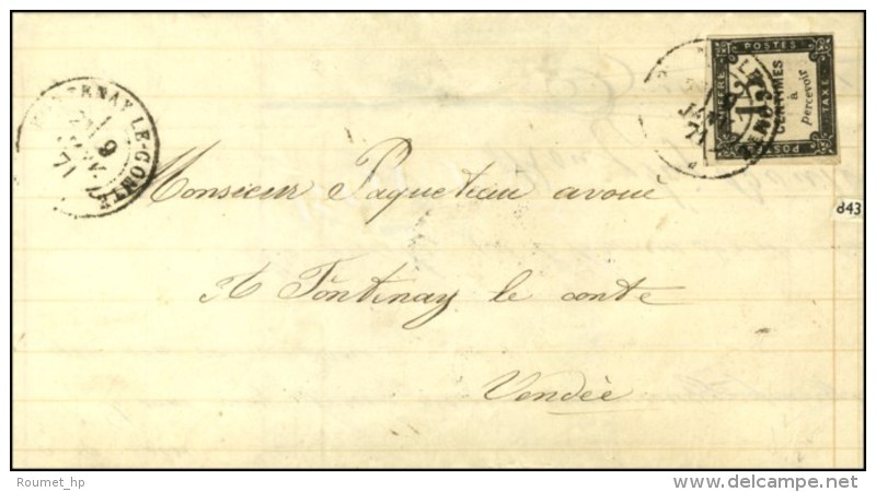 Càd FONTENAY LE COMTE (79) / Taxe N° 4 Sur Lettre Locale Avec Texte Daté De St Hermine Le 9... - 1859-1959 Lettres & Documents