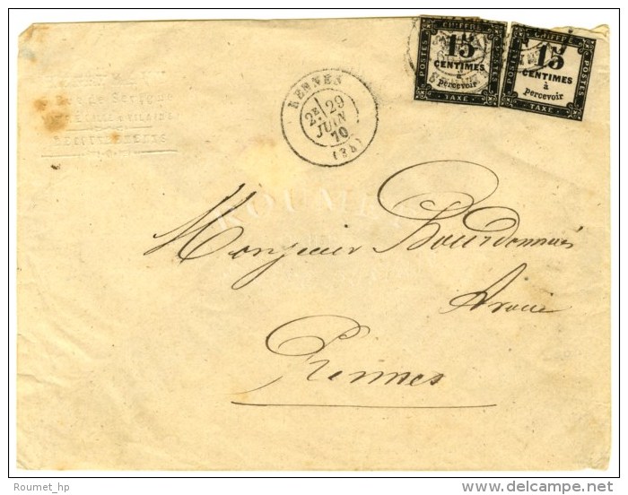 Càd RENNES (34) / Taxe N° 3 Paire Sur Lettre En Double Port Local. 1870. - TB. - 1859-1959 Lettres & Documents