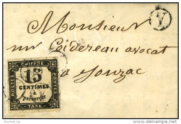B. RUR. V (4 Frappes Règlementaires ) / Taxe N° 3 Percé En Ligne Sur Lettre Avec Texte... - 1859-1959 Lettres & Documents