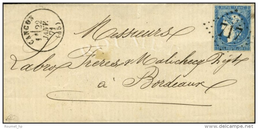 GC 717 / N° 44 Càd T 16 CANCON (45). 1871. - SUP. - R. - 1870 Emission De Bordeaux