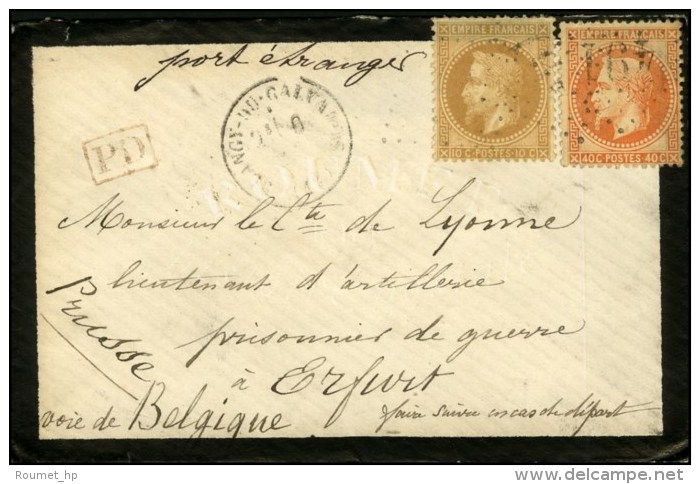 GC 491 / N° 28 + 31 Càd T 16 BLANGY DU CALVADOS (13) Sur Lettre Adressée à Un Prisonnier... - 1863-1870 Napoléon III Lauré