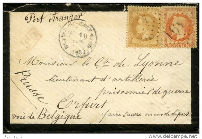 GC 491 / N° 28 + 31 Càd T 16 BLANGY DU CALVADOS (13) Sur Lettre Adressée à Un Prisonnier... - 1863-1870 Napoléon III Lauré
