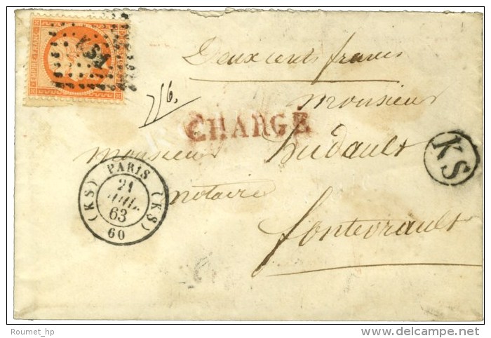 Losange KS1 / N° 23 Càd (KS) PARIS (KS) Sur Lettre Chargée. 1863. - TB. - 1862 Napoléon III