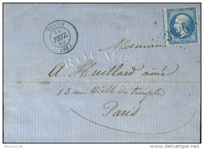 GC Bleu 3926 / N° 22 Càd T 15 Bleu THANN (66). 1863. - TB / SUP. - 1862 Napoléon III