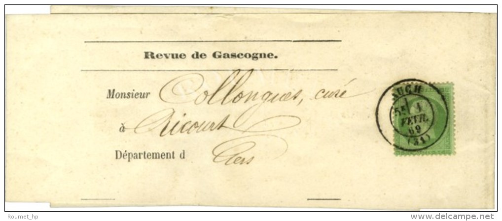 Càd T 17 AUCH (31) / N° 20 Bande D'imprimé Pour Ricourt. Au Verso, Càd MARCIAC. 1869. -... - 1862 Napoléon III