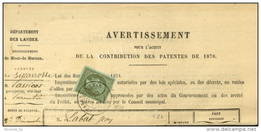 Càd T 17 PARENTIS-EN-BORN (39) / N° 19 Sur Avertissement. 1869. - TB. - 1862 Napoléon III