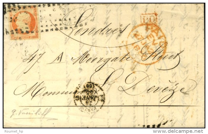 Rouleau De Gros Points / N° 16 Càd PARIS (60) Sur Lettre Pour Londres. 1855. - TB. - 1853-1860 Napoléon III