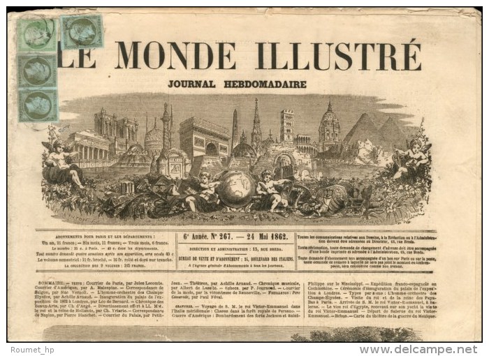 Càd PARIS / N° 11 (3) + 12 Sur Journal Entier Le Monde Illustré. 1862. - TB. - R. - 1853-1860 Napoléon III