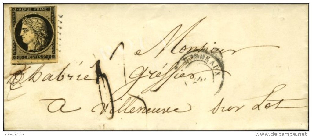 PC 532 / N° 3 Càd T 15 BORDEAUX (32) 20 AVR. 50, Taxe 0,5 Manuscrite En Complèment... - 1849-1850 Ceres