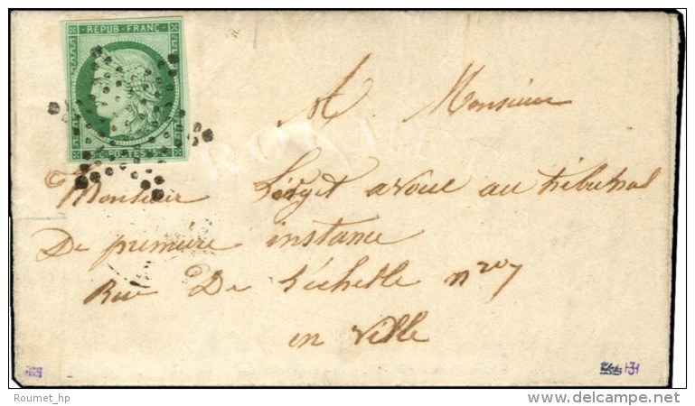 Etoile / N° 2 Sur Lettre Avec Texte De Paris Pour Paris. 1853. - TB / SUP. - R. - 1849-1850 Ceres