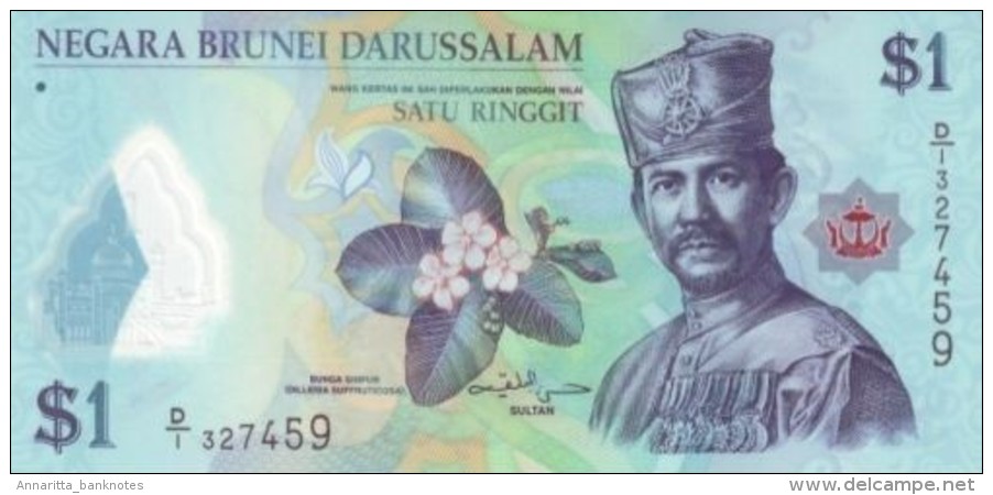 BRUNEI 1 DOLLAR 2011 P-35a UNC [BN301a] - Brunei