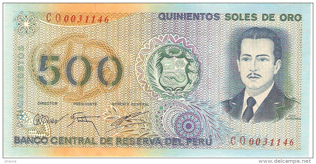 PERU' 500 SOLES ORO 1976 PICK 115 UNC - Pérou