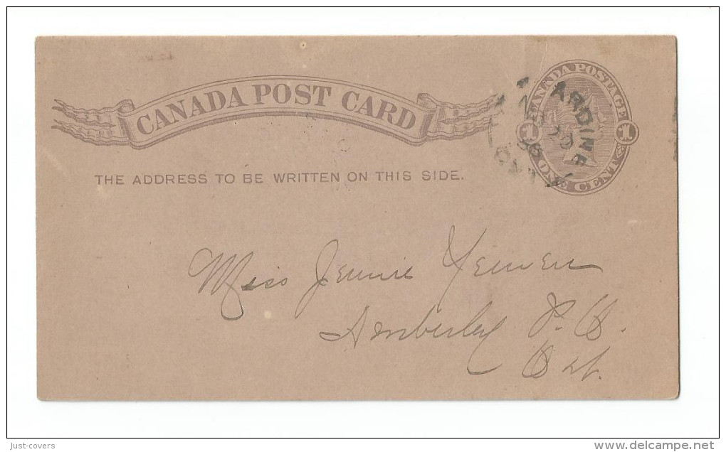 Canada # UX5c With Kincardine Split Ring Cancel - 1860-1899 Reign Of Victoria