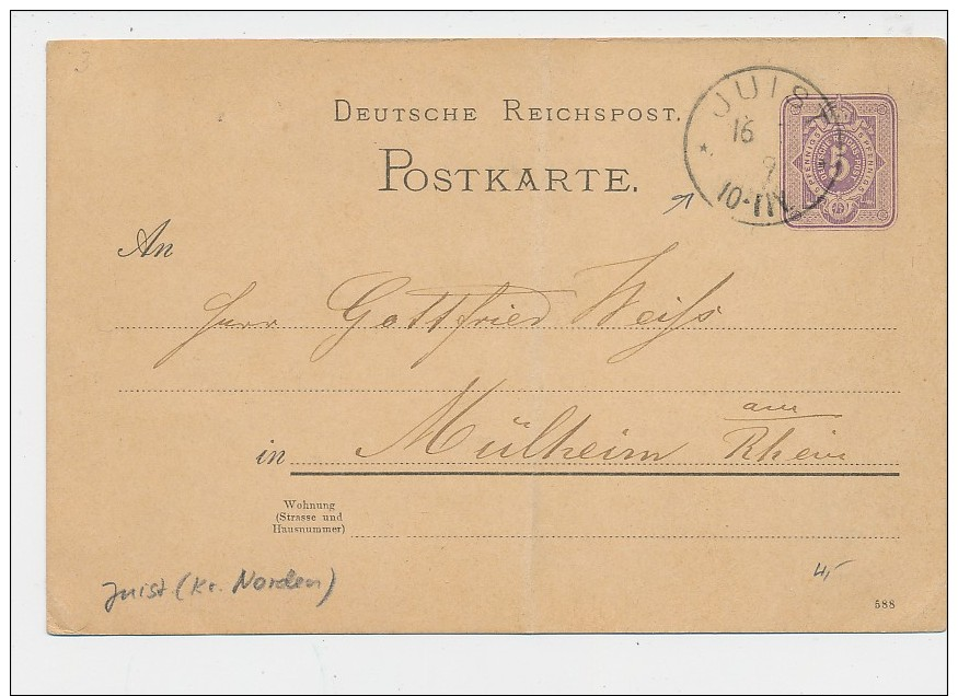 D.Reich Stempel Beleg -GS  -Juist... ( Be8374  ) Siehe Scan - Briefe U. Dokumente