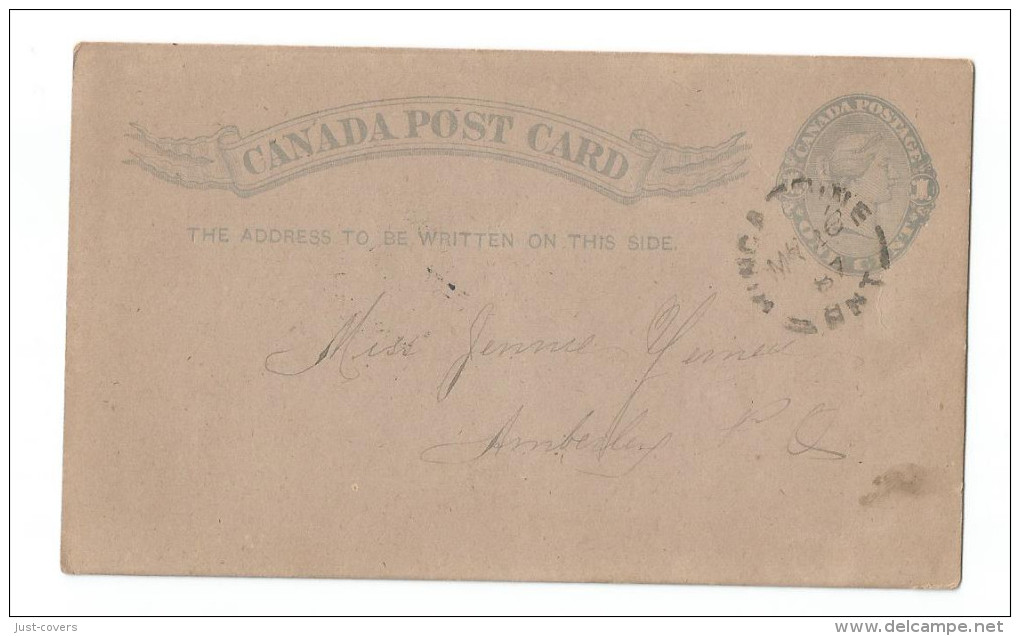 Canada # UX7d With Kincardine Split Ring Cancel - 1860-1899 Reign Of Victoria