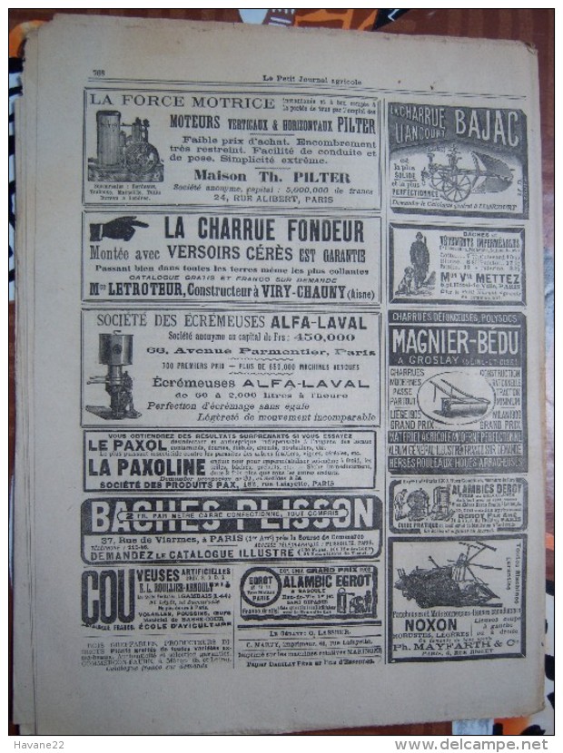 LE PETIT JOURNAL AGRICOLE 22/12/1907 AVEC PUB 16 PAGES ARBORICULTURE FRUITIERE - 1900 - 1949