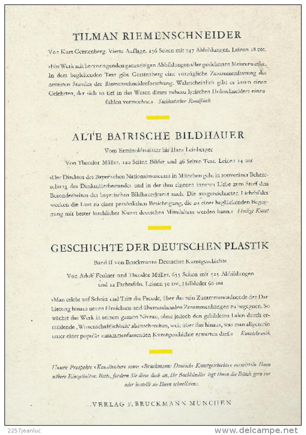 Kunst Und Kunsthandwerk - Meistrewerke Im Bayerischen Nationalmuseum Munchen  1955 - Autres & Non Classés