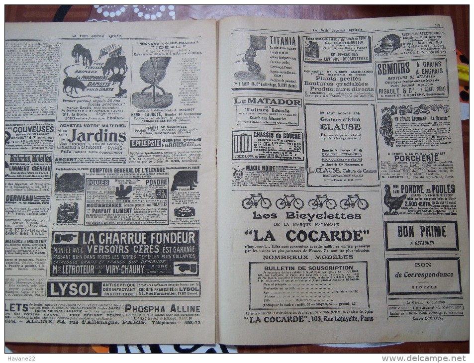 LE PETIT JOURNAL AGRICOLE 8/12/1912 AVEC PUB 16 PAGES   Manque 1 Feuille LE COCOTIER - 1900 - 1949