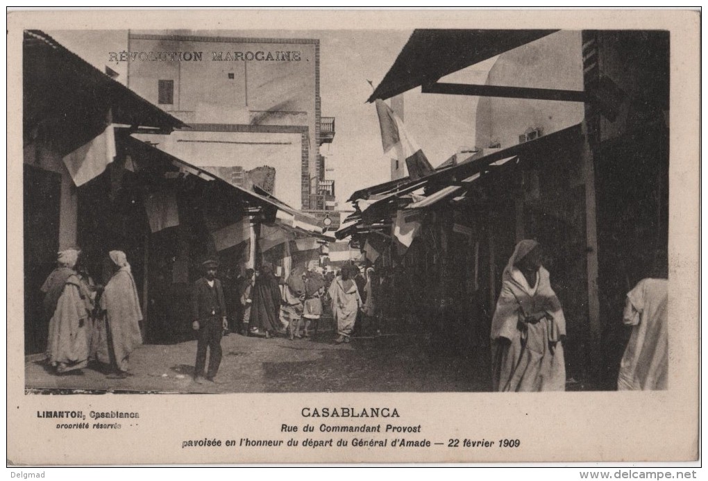 MAROC CASABLANCA Rue Pavoisée Départ Général D´Amade - Casablanca