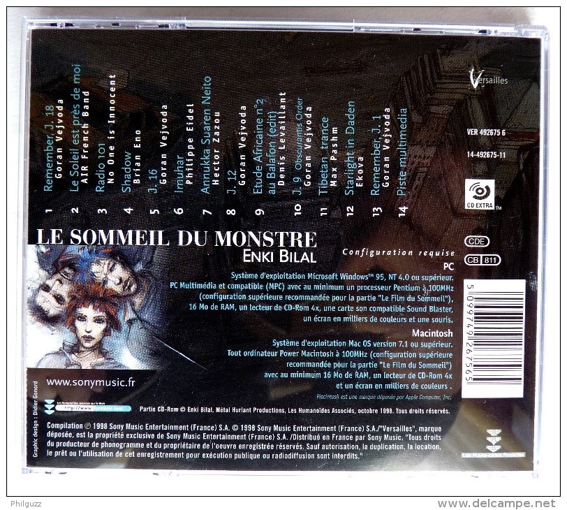 CD Enki BILAL - LE SOMMEIL DU MONSTRE - Platen & CD