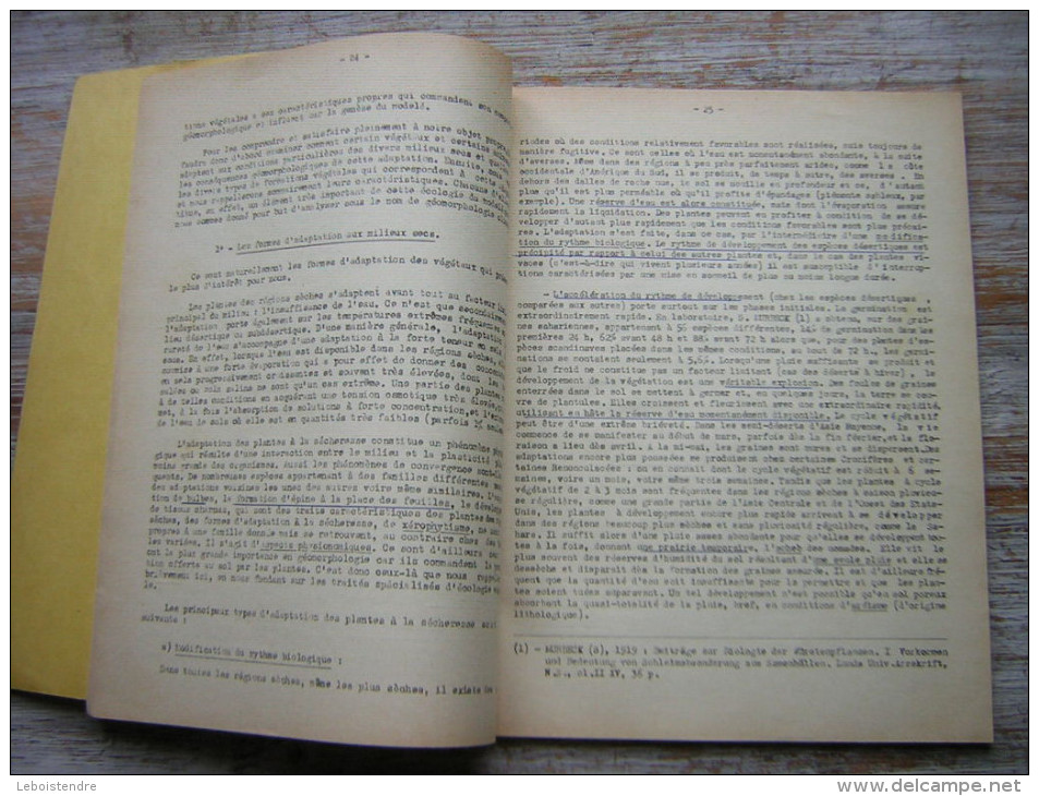 LES COURS DE SORBONNE J TRICART ET A CAILLEUX LE MODELE DES REGIONS SECHES FASCICULE I LE MILIEU MOMRPHOCLIMATIQUE LE ME - Über 18