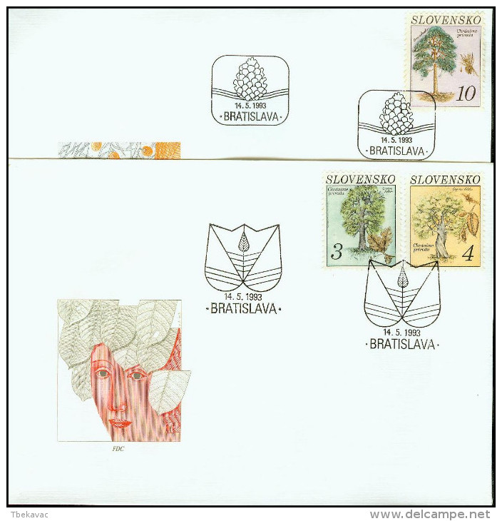 Slovakia 1993, FDC Covers Forests Trees Nature Protection Mi.# 168-170, Ref.bbzg - FDC