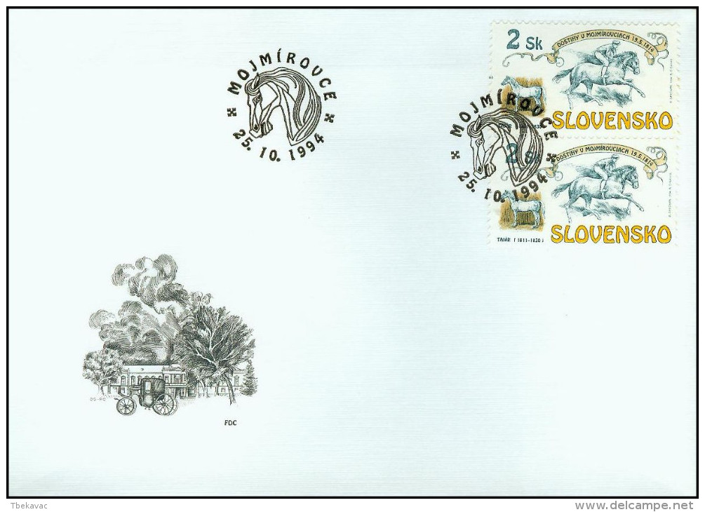 Slovakia 1994, FDC Cover Horses Mi.# 204, Ref.bbzg - FDC