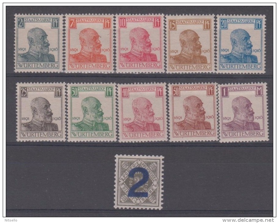 LOTE 726  /// (C360)   ALEMANIA  WURTEMBERG    YVERT Nº: Service 78/88*MH  //  CATALOG/COTE: 34,75€ - Mint