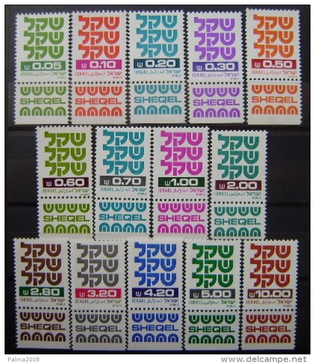 ISRAEL - IVERT 771/84 - SERIE BASICA NUEVOS SIN FIJASELLOS - ( H000 ) - Gebraucht (mit Tabs)