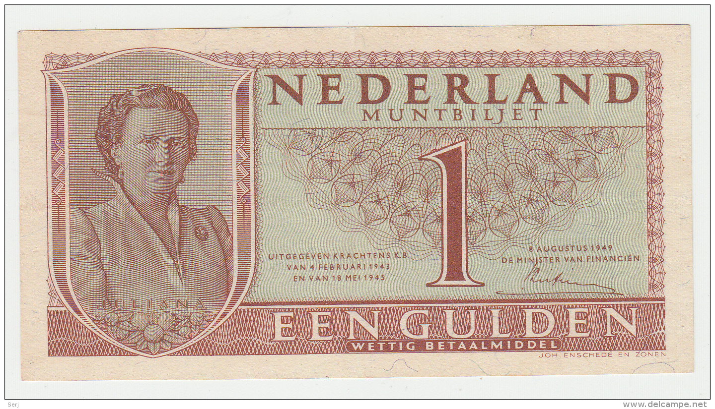 NETHERLANDS 1 GULDEN 1949 XF++ Pick 72 - 1 Gulden