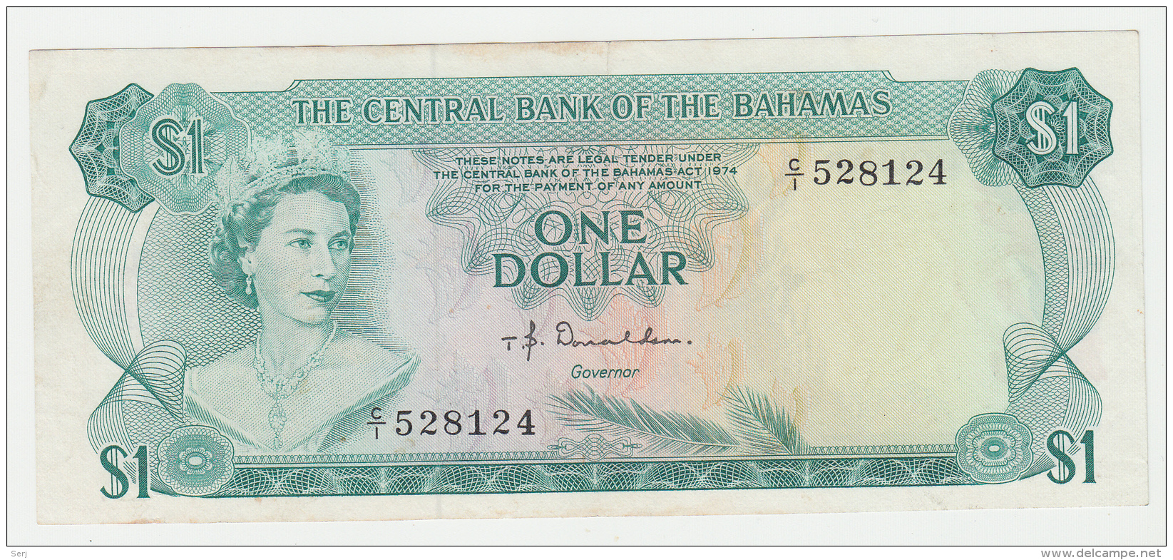 Bahamas 1 Dollar 1974 VF Crisp Banknote Pick 35a 35 A - Bahamas