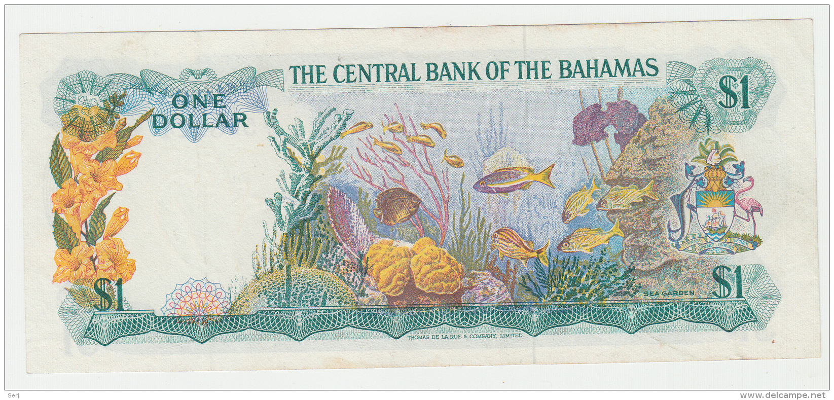 Bahamas 1 Dollar 1974 VF Crisp Banknote Pick 35a 35 A - Bahamas