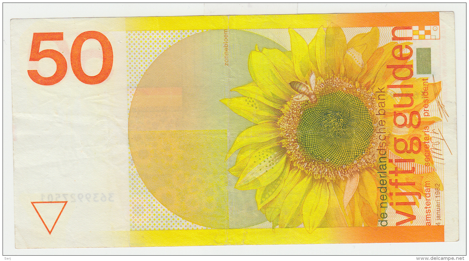 Netherlands 50 Gulden 1982 VF+ Banknote Pick 96 - 50 Gulden