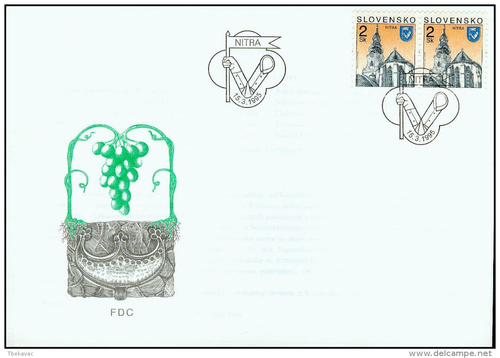 Slovakia 1995, FDC Cover Nitra City Mi.# 221, Ref.bbzg - FDC