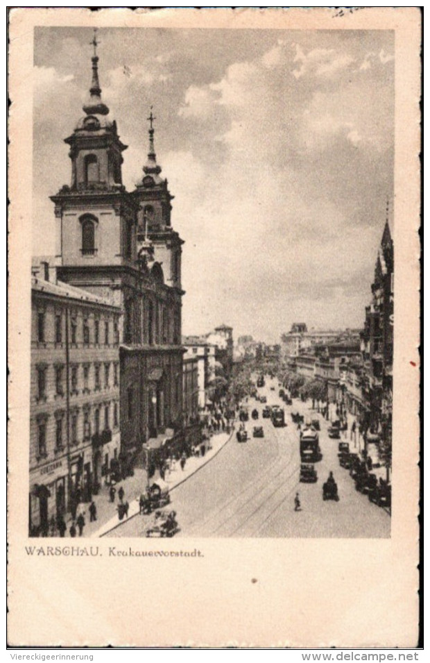 ! 1942 Warschau, Warszawa, Ansichtskarte, Krakauervorstadt, Feldpost, Polen, Poland, Pologne - Pologne