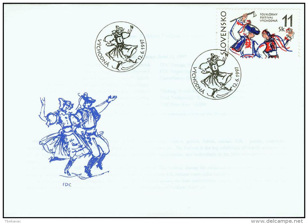 Slovakia 1997, FDC Cover Folklore Festival Mi.# 279, Ref.bbzg - FDC