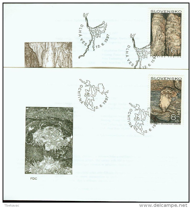 Slovakia 1997, FDC Covers Caves Nature Mi.# 280-281, Ref.bbzg - FDC