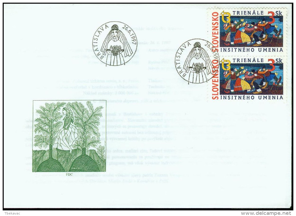 Slovakia 1997, FDC Cover Trienale Of Naive Art Mi.# 282, Ref.bbzg - FDC