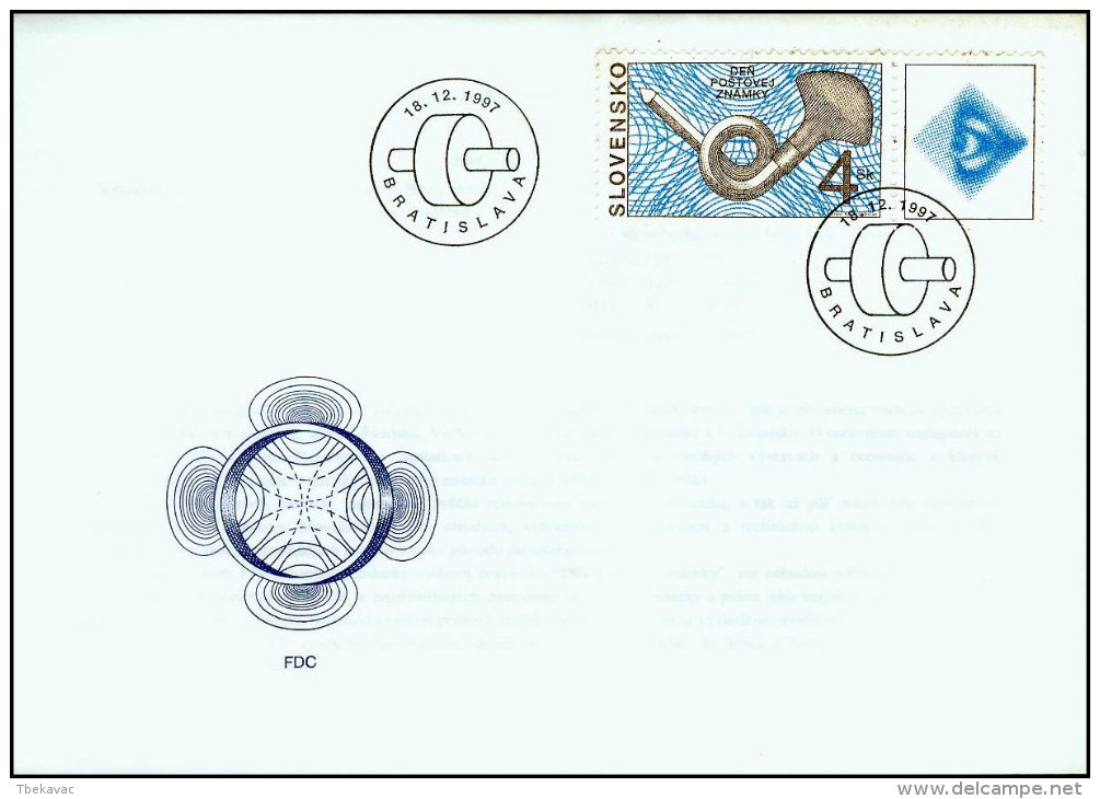 Slovakia 1997, FDC Cover Stamp Day Mi.# 299, Ref.bbzg - FDC