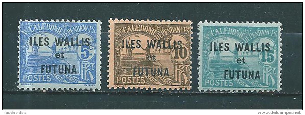 Timbres Taxe De Wallis Et Futuna  De 1920  N°1 A 3  Neufs * - Segnatasse