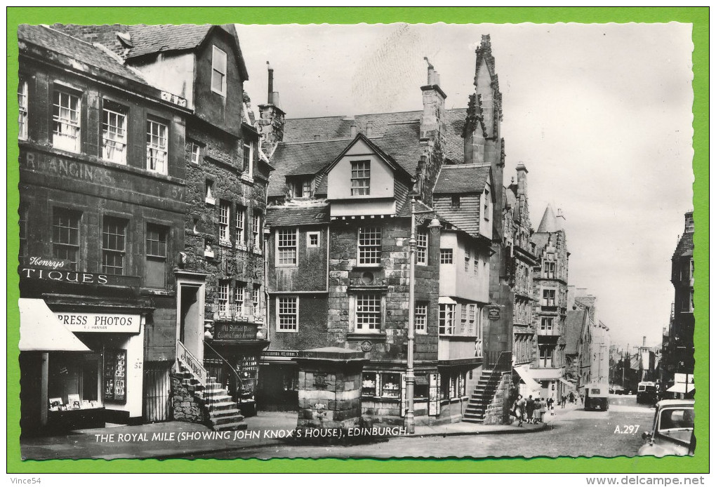 EDINBURGH - The Royal Mile (Showing John Knox's House) Carte Non Circulé Real Photo - East Lothian