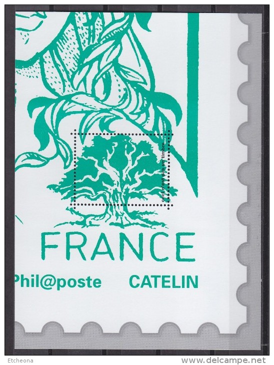 = Bloc Gommé Neuf Marianne Et La Jeunesse Lettre Verte Phil@poste Sans Valeur Faciale Représentant 1/4 Timbre - Autres & Non Classés