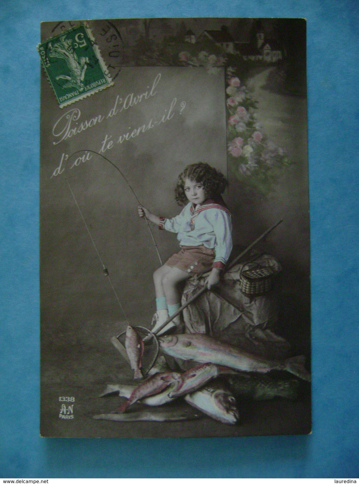 CP FETES - POISSON D'  AVRIL D'OU TE VIENT-IL?- ECRITE EN 1912 - 1° Aprile (pesce Di Aprile)