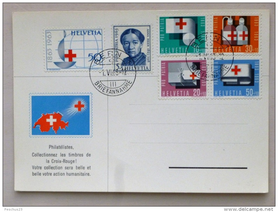 SUISSE / SCHWEIZ / SVIZZERA / SWITZERLAND // Karte - FDC, 1963, CROIX-ROUGE / ROTES KREUZ / RED CROSS - Lettres & Documents