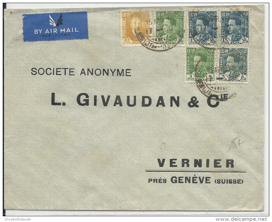 IRAK - 1937 - ENVELOPPE AIRMAIL De BAGHDAD Pour VERNIER (SUISSE) - Iraq