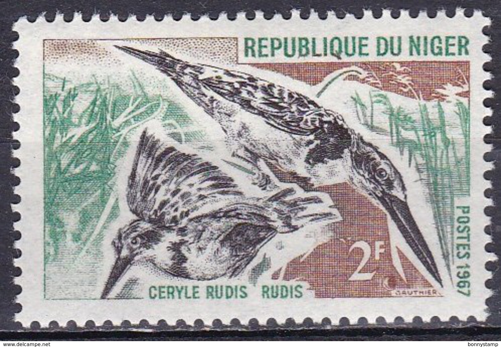 Niger, 1967 - 2f Pied Kingfisher - Nr.185 MNH** - Altri & Non Classificati