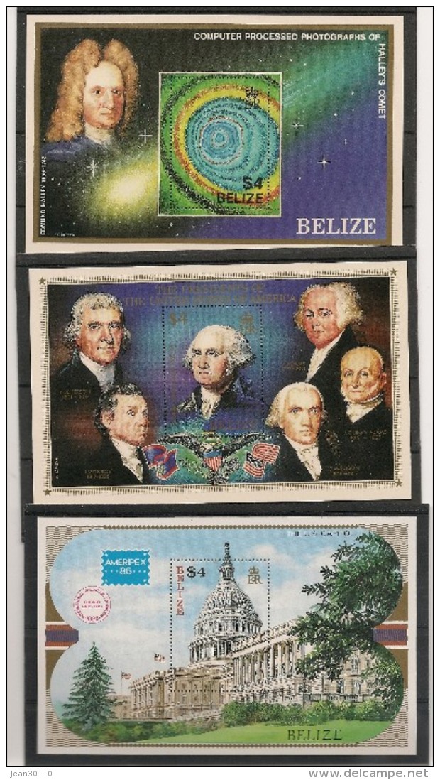 BELIZE Année 1996 Blocs  N° 68-69-71** - Belize (1973-...)