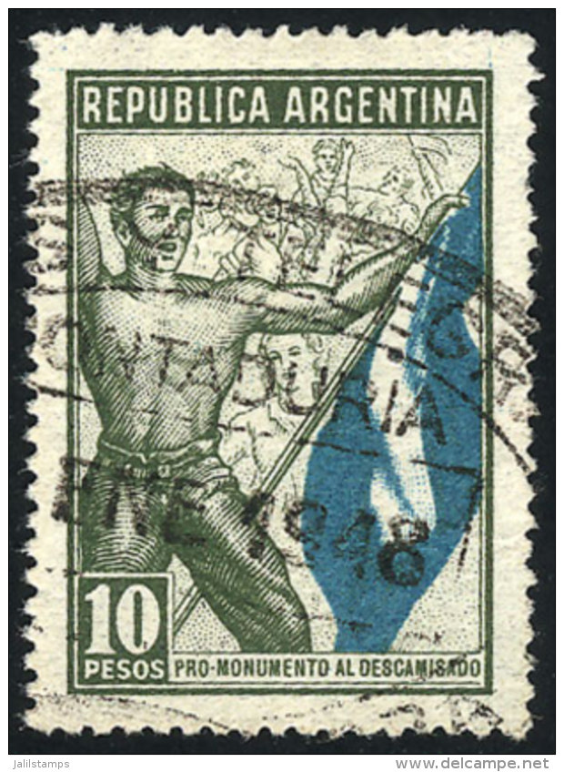 Monument To The Descamisado, 10P., Used In JA/1948, VF! - Andere & Zonder Classificatie