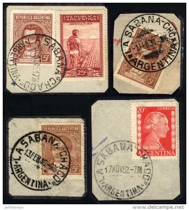 Lot Of 4 Fragments, With Cancels Of LA SABANA (Córdoba), VF! - Collections, Lots & Séries